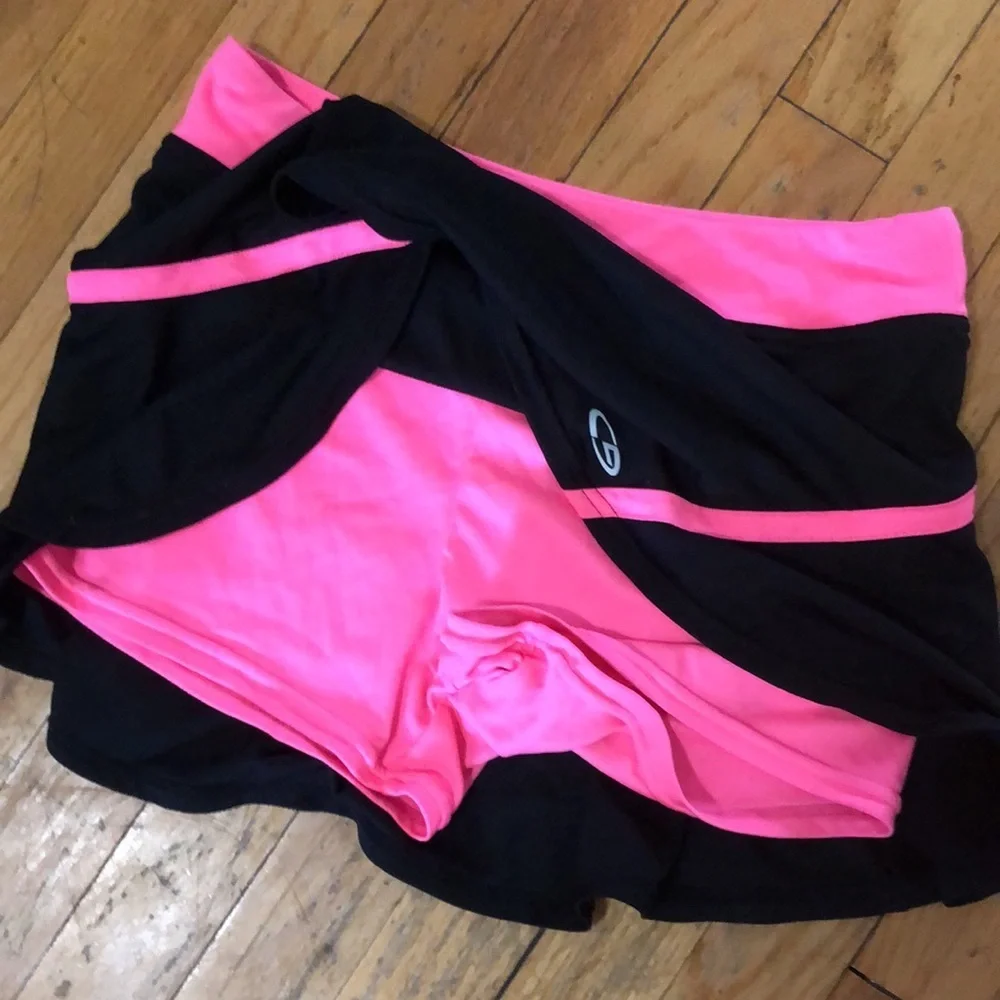 Champion girls black and pink tennis skort
